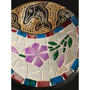 Handcrafted Art Pottery Mosaic Multicolored Trinket Bowl